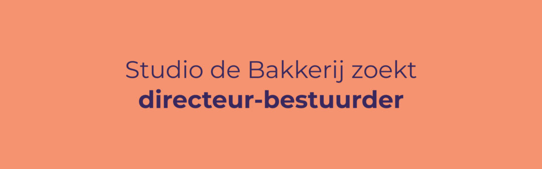 Wij zoeken per direct een Directeur-bestuurder bij Studio de Bakkerij